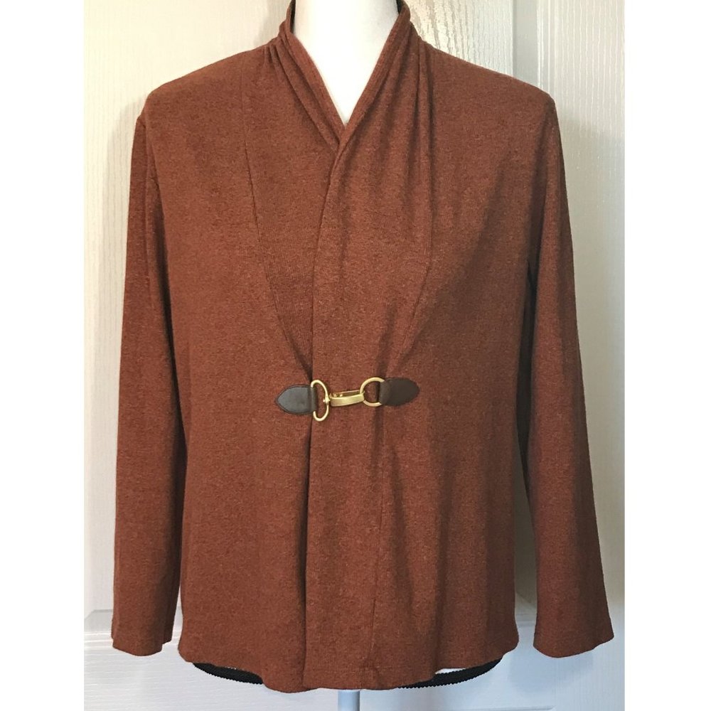 Rafaella Rust Cardigan Sweater Size M